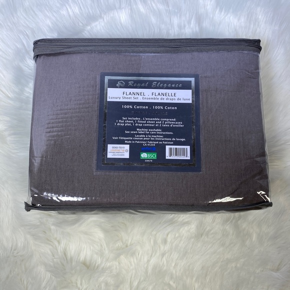 ✨FINAL STOCK✨Full 4pc Charcoal Flannel Bedsheets - Picture 3 of 4